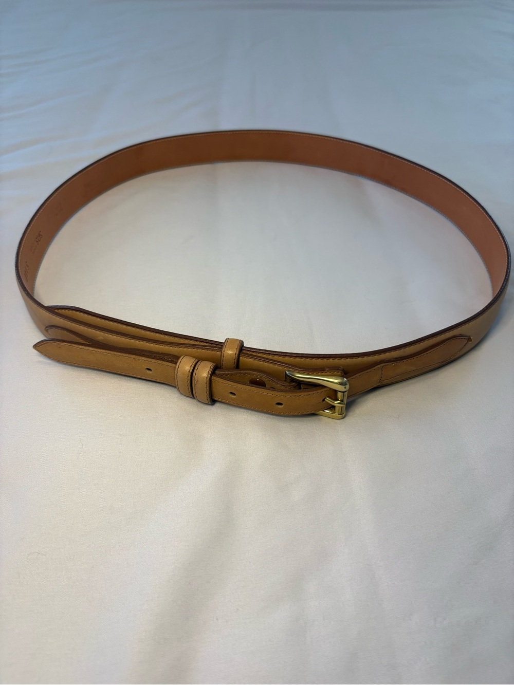 SAS Genuine Leather Belt in Tan with Dark Edge 40‎ Brass Buckle